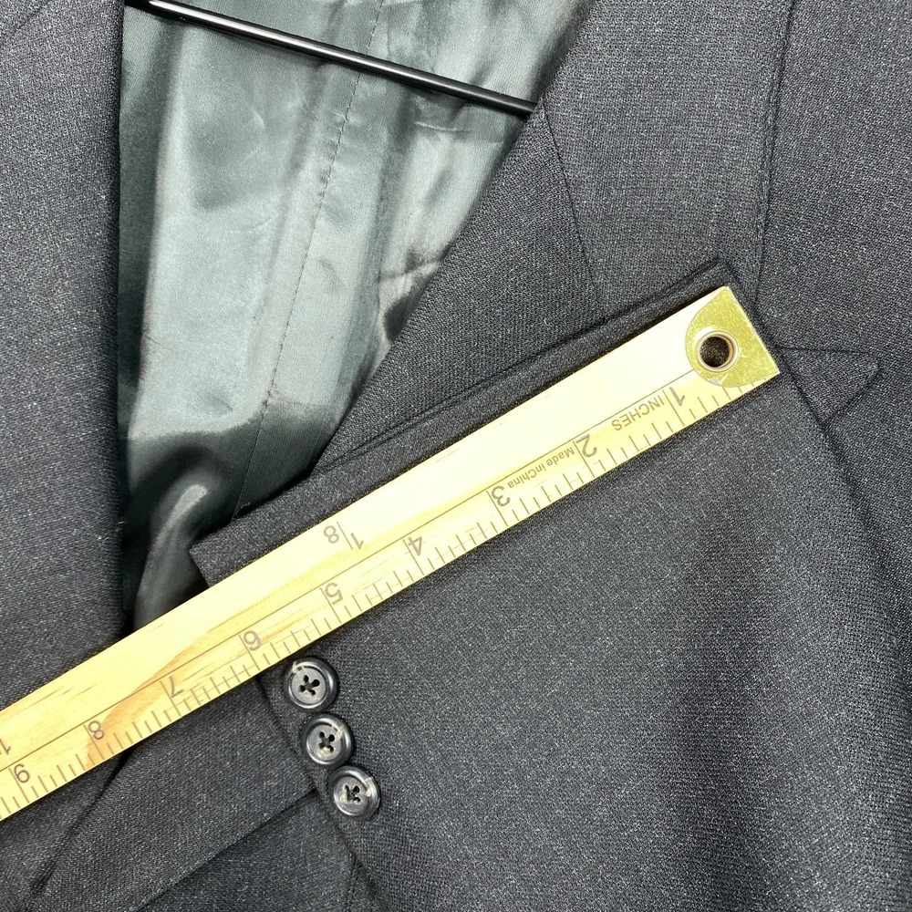 VTG Polo Ralph Lauren Blazer Peak Lapel Mens 42R Charcoal Wool USA Union Made - Picture 8 of 16